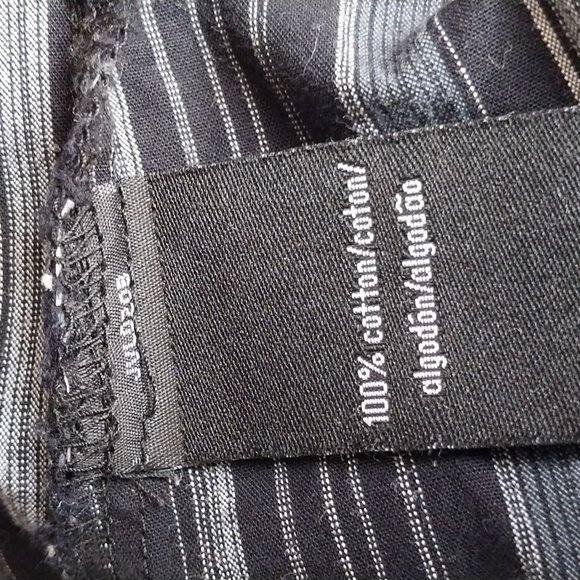 CALVIN KLEIN Jeans Striped black grey Long sleeve Shirt sz Medium 100% cotton - Picture 8 of 9